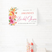 お祝いの明るい花の花束 シトラス ウェディングシャワー 横断幕 (インサイチュ)