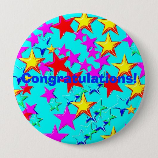 お祝いの星ボタン 缶バッジ (正面)