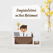 お祝いの時楽しむ間**退職** カード (黄色い花)