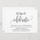 お祝いの時間が来た！結婚式の秘密挙式パーティー 招待状 (正面/裏面)