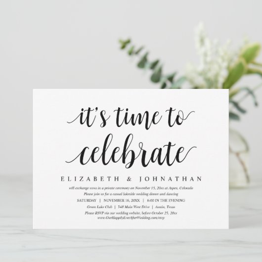 お祝いの時間が来た!結婚記念日の食事 招待状 (スタンド正面)