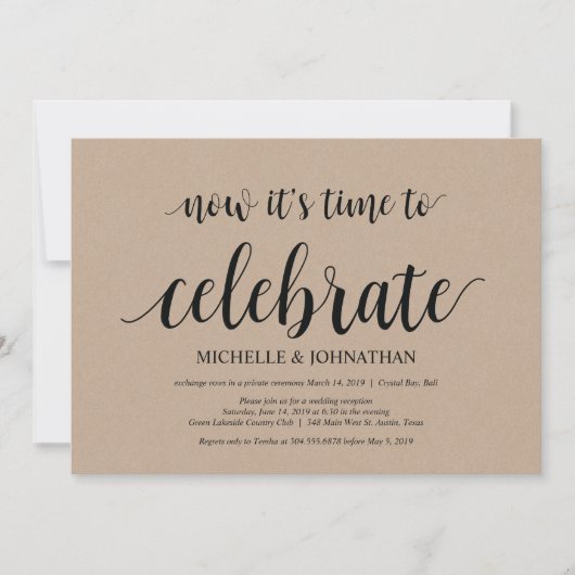 お祝いの時間到来！結婚式前撮り招待状 招待状 (正面)