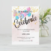 お祝いの時間 招待状 テンプレート (スタンド正面)