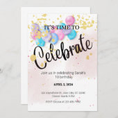 お祝いの時間 招待状 テンプレート (正面/裏面)