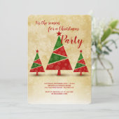 お祝いの木のクリスマスのパーティの招待状 招待状 (スタンド正面)