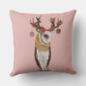 お祝いの枝角のフクロウの枕 クッション (裏面)