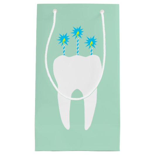 お祝いの歯（ろうそく） スモールペーパーバッグ (正面)