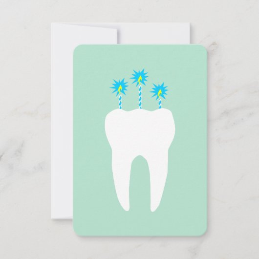 お祝いの歯（ろうそく） 招待状 (正面)