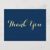 お祝いの気持ちを込めた、優雅なスクリプトの卒業感謝カード ポストカード (正面)