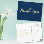 お祝いの気持ちを込めた、洗練されたスクリプトの卒業お礼メッセージ ポストカード