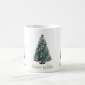 お祝いの気持ち。クリスマスツリーのデザイン コーヒーマグカップ (中央)