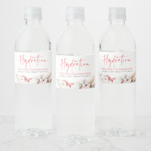 お祝いの水分補給 – ピンクフローラ ペットボトルラベル