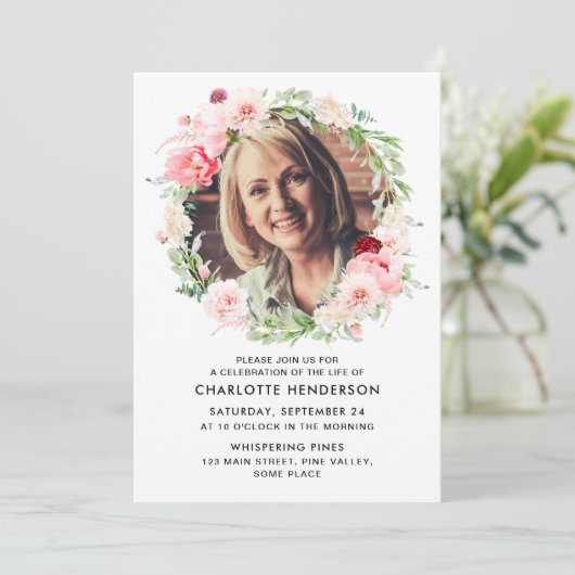 お祝いの水彩写真記念館 招待状 (スタンド正面)