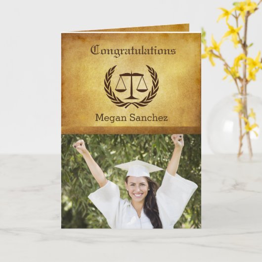 お祝いの法律学校の卒業生 カード (黄色い花)