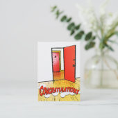 お祝いの漫画のドア 名刺 (スタンド正面)