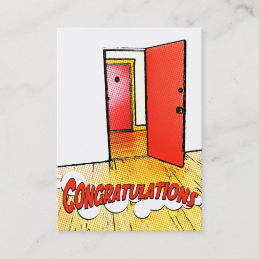 お祝いの漫画のドア 名刺 (正面)