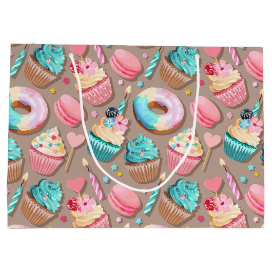 お祝いの甘いデザート ラージペーパーバッグ (裏面)