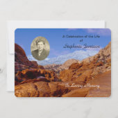 お祝いの生活招待状、写真と風光明媚 招待状 (正面)