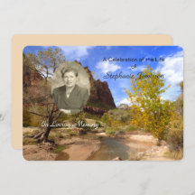 お祝いの生活招待状、写真と風景