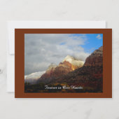 お祝いの生活招待状、山、雲 招待状 (正面)