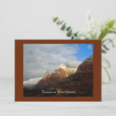 お祝いの生活招待状、山、雲 招待状 (スタンド正面)