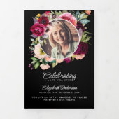 お祝いの生活水彩フローラメモリアル 三つ折りプログラム (カバー)