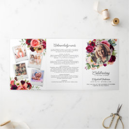 お祝いの生活水彩フローラメモリアル 三つ折りプログラム