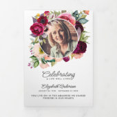 お祝いの生活水彩フローラメモリアル 三つ折りプログラム (カバー)