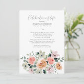 お祝いの生活水彩フローラ葬儀 招待状 (スタンド正面)