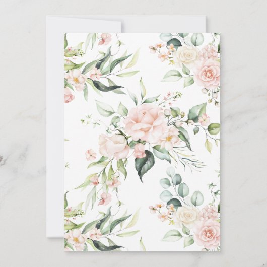 お祝いの生活葬儀記念ピンクフローラ 招待状 (裏面)