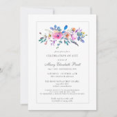 お祝いの生活葬儀記念ピンクフローラ 招待状 (正面)