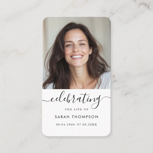 お祝いの生活葬儀記念祈りの言葉カード 名刺 (正面)