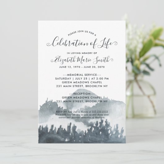 お祝いの生活葬祭記念山 招待状 (スタンド正面)