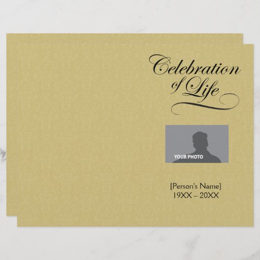 お祝いの生活追悼番組金ゴールドダマスク (正面/裏面)