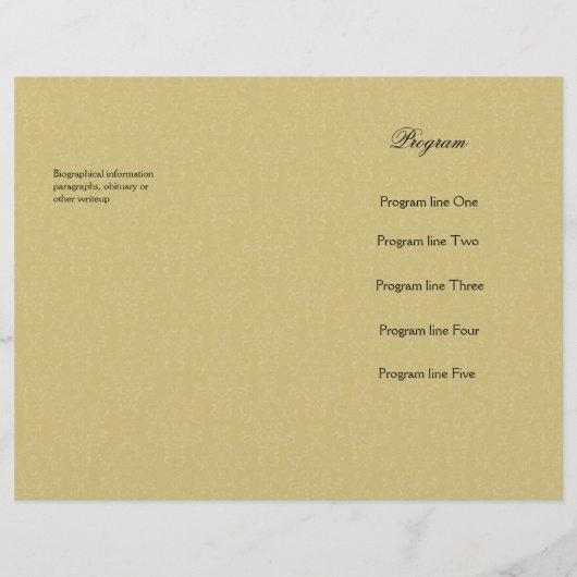 お祝いの生活追悼番組金ゴールドダマスク (裏面)