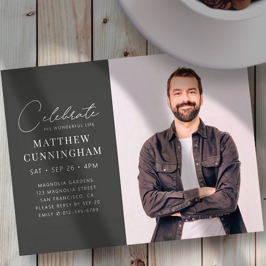 お祝いの素晴らしい人生モダンのシンプル写真 インビテーションポストカード