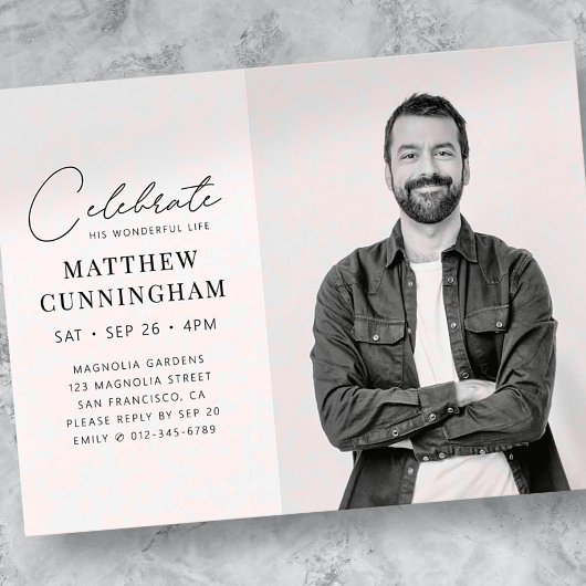 お祝いの素晴らしい人生モダンのシンプル写真 インビテーションポストカード