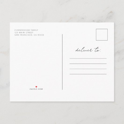 お祝いの素晴らしい人生モダンのシンプル写真 インビテーションポストカード (裏面)