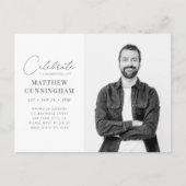 お祝いの素晴らしい人生モダンのシンプル写真 インビテーションポストカード (正面)