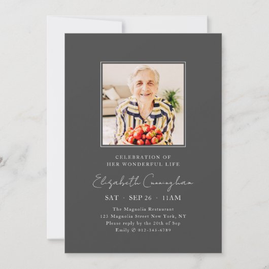 お祝いの素晴らしい生涯モダン記念 招待状 (正面)