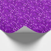 お祝いの紫色のクリスマスの休日の輝きのグリッター ラッピングペーパー (角)