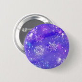 お祝いの紫色の雪片はクリスマス・パーティを主演します 缶バッジ (正面&裏面)