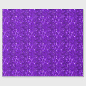 お祝いの紫色ホイル ラッピングペーパー (フラット)
