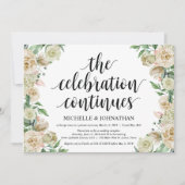 お祝いの続き、結婚式の秘密結婚後の披露宴の招待状 招待状 (正面)