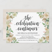 お祝いの続き、結婚式の秘密結婚後の披露宴の招待状 招待状 (正面/裏面)