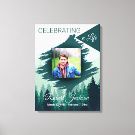 お祝いの緑の松の林写真 キャンバスプリント