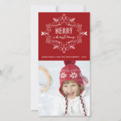 お祝いの群葉のシックな休日の挨拶の写真カード シーズンカード (正面)