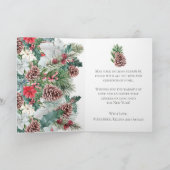お祝いの群葉のメリークリスマスの花の挨拶 カード (内部)