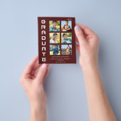 お祝いの色 ホワイト＆マルーン 卒業 多写真 チラシ (手)