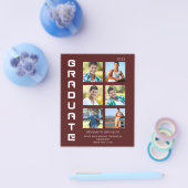 お祝いの色 ホワイト＆マルーン 卒業 多写真 チラシ (シングル)